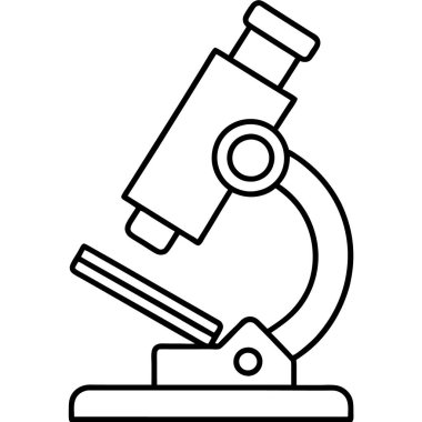 Beyaz arkaplanda izole edilmiş mikroskop çizgisi sanat tarzı vektör çizimi.