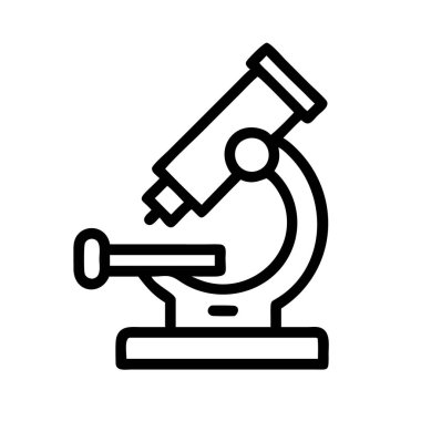 Beyaz arkaplanda izole edilmiş mikroskop çizgisi sanat tarzı vektör çizimi.