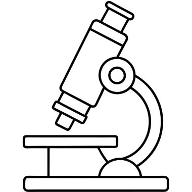 Beyaz arkaplanda izole edilmiş mikroskop çizgisi sanat tarzı vektör çizimi.
