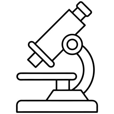 Beyaz arkaplanda izole edilmiş mikroskop çizgisi sanat tarzı vektör çizimi.