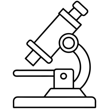 Beyaz arkaplanda izole edilmiş mikroskop çizgisi sanat tarzı vektör çizimi.