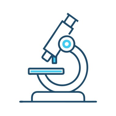 Beyaz arkaplanda izole edilmiş mikroskop vektör çizimi.