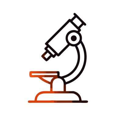 Beyaz arkaplanda izole edilmiş mikroskop çizgisi sanat tarzı vektör çizimi.