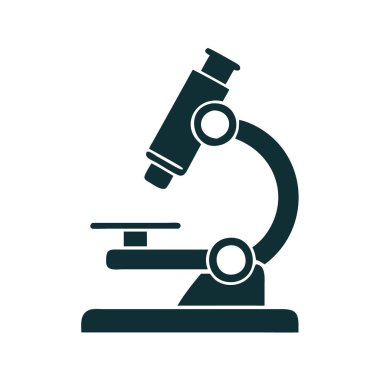 Mikroskop simgesi siluet vektörü