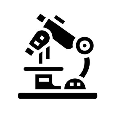 Mikroskop simgesi siluet vektörü