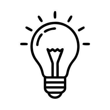 Ampul simgesi vektör çizimi beyaz arkaplanda izole edildi.