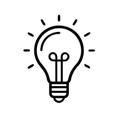 Ampul simgesi vektör çizimi beyaz arkaplanda izole edildi.