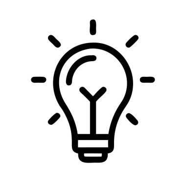 Ampul simgesi vektör çizimi beyaz arkaplanda izole edildi.