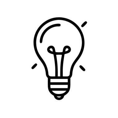 Ampul simgesi vektör çizimi beyaz arkaplanda izole edildi.