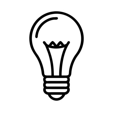 Ampul simgesi vektör çizimi beyaz arkaplanda izole edildi.