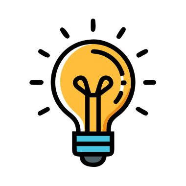 Ampul simgesi vektör çizimi beyaz arkaplanda izole edildi.