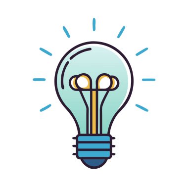 Ampul simgesi vektör çizimi beyaz arkaplanda izole edildi.