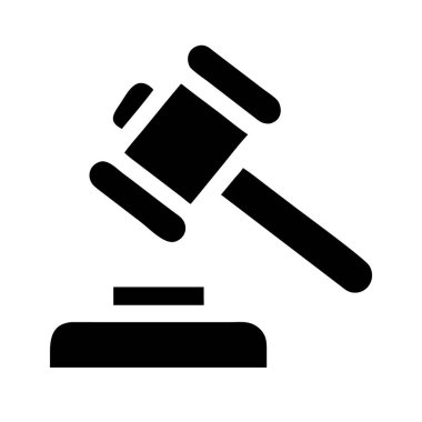 Yargıç Tokmak simgesi beyaz arkaplanda izole edildi.