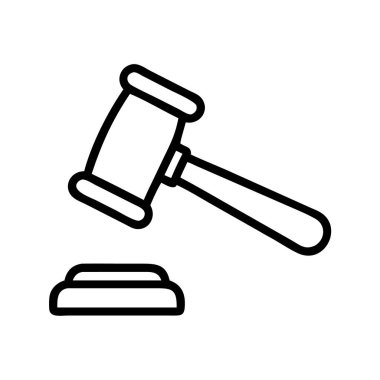 Yargıç Tokmak simgesi beyaz arkaplanda izole edildi.