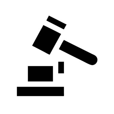 Yargıç Tokmak simgesi beyaz arkaplanda izole edildi.