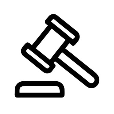 Yargıç Tokmak simgesi beyaz arkaplanda izole edildi.