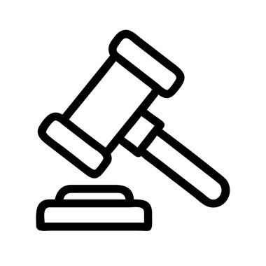 Yargıç Tokmak simgesi beyaz arkaplanda izole edildi.