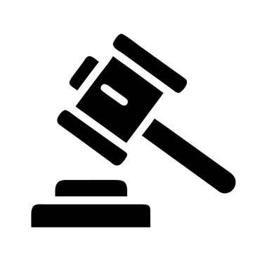 Yargıç Tokmak simgesi beyaz arkaplanda izole edildi.