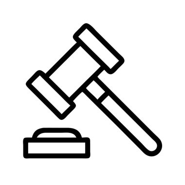 Yargıç Tokmak simgesi beyaz arkaplanda izole edildi.