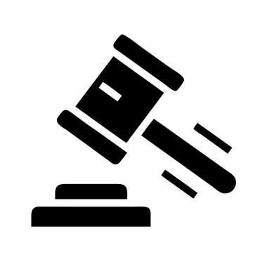 Yargıç Tokmak simgesi beyaz arkaplanda izole edildi.