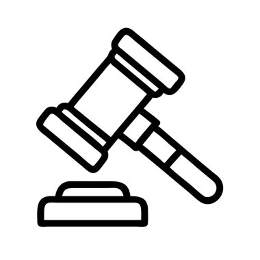 Yargıç Tokmak simgesi beyaz arkaplanda izole edildi.