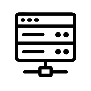 Sunucu simgesi beyaz arkaplanda izole edildi.