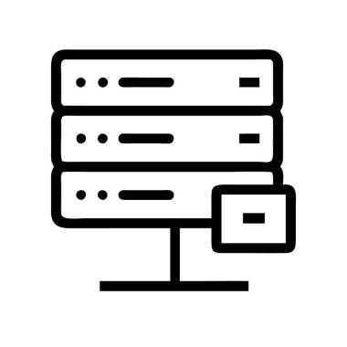 Sunucu simgesi beyaz arkaplanda izole edildi.