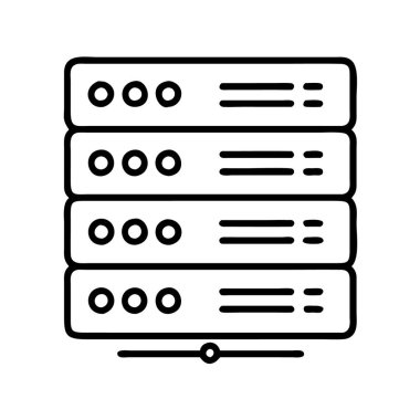 Sunucu simgesi beyaz arkaplanda izole edildi.