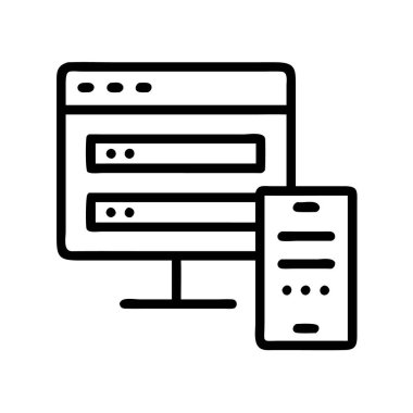 Sunucu simgesi beyaz arkaplanda izole edildi.