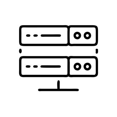 Sunucu simgesi beyaz arkaplanda izole edildi.