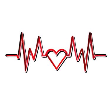 kalp atışı simgesi beyaz arkaplanda izole.