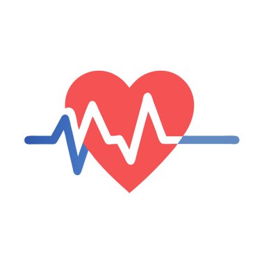 kalp atışı simgesi beyaz arkaplanda izole.