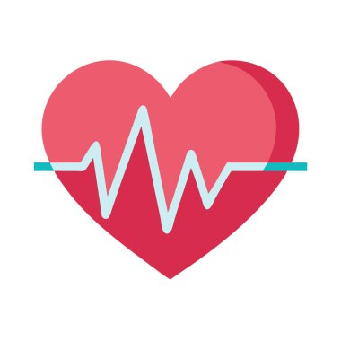 kalp atışı simgesi beyaz arkaplanda izole.