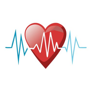 kalp atışı simgesi beyaz arkaplanda izole.