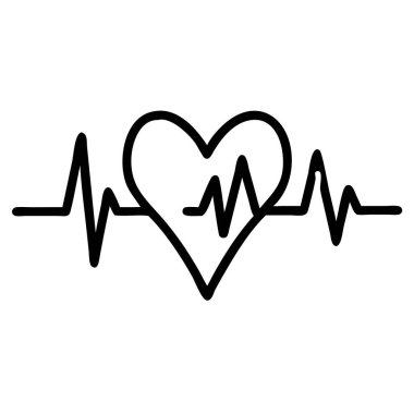 kalp atışı simgesi beyaz arkaplanda izole.