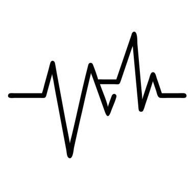 kalp atışı simgesi beyaz arkaplanda izole.