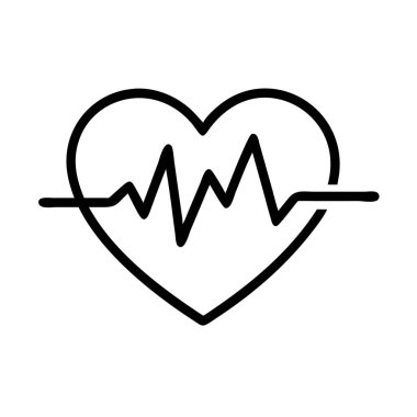 kalp atışı simgesi beyaz arkaplanda izole.