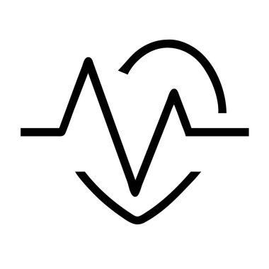 kalp atışı simgesi beyaz arkaplanda izole.