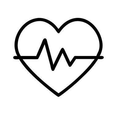 kalp atışı simgesi beyaz arkaplanda izole.