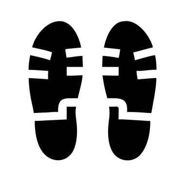 Beyaz arkaplanda izole edilmiş ayak izi vektörü simgesi.