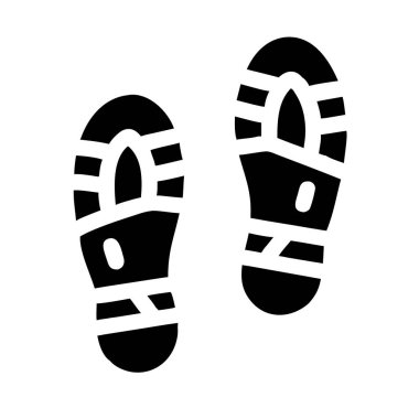 Beyaz arkaplanda izole edilmiş ayak izi vektörü simgesi.