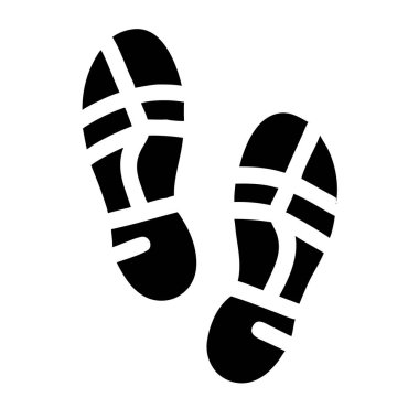 Beyaz arkaplanda izole edilmiş ayak izi vektörü simgesi.