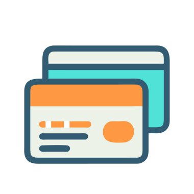 Kredi kartı simgesi vektörü.