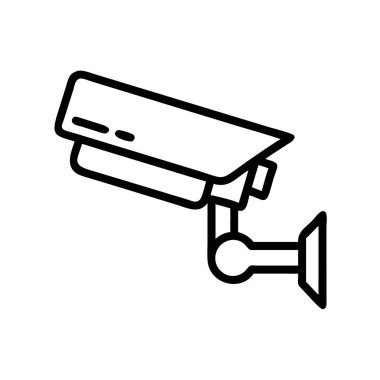 Beyaz arkaplan üzerindeki CCTV kamera vektörü