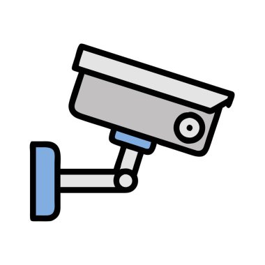 Beyaz arkaplan üzerindeki CCTV kamera vektörü