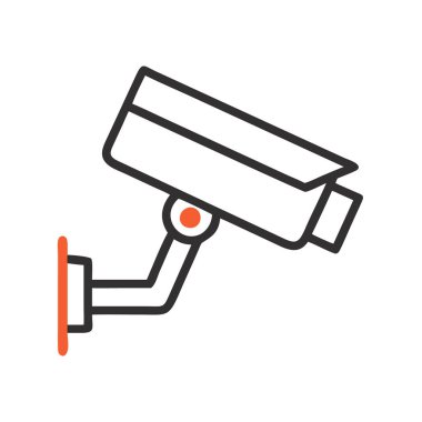 Beyaz arkaplan üzerindeki CCTV kamera vektörü