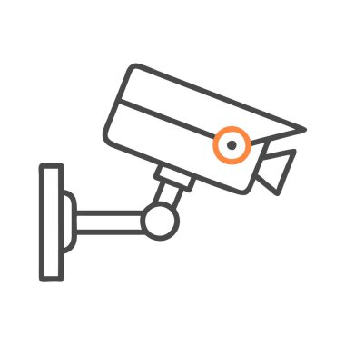Beyaz arkaplan üzerindeki CCTV kamera vektörü