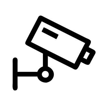 Beyaz arkaplan üzerindeki CCTV kamera ana hatları vektörü