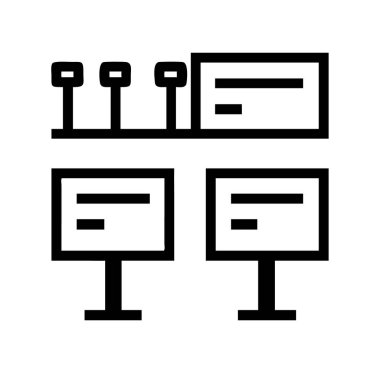 Billboard Simgeleri vektör illüstrasyonu beyaz arkaplanda izole edildi.