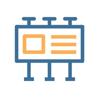 Billboard Simgeleri vektör illüstrasyonu beyaz arkaplanda izole edildi.